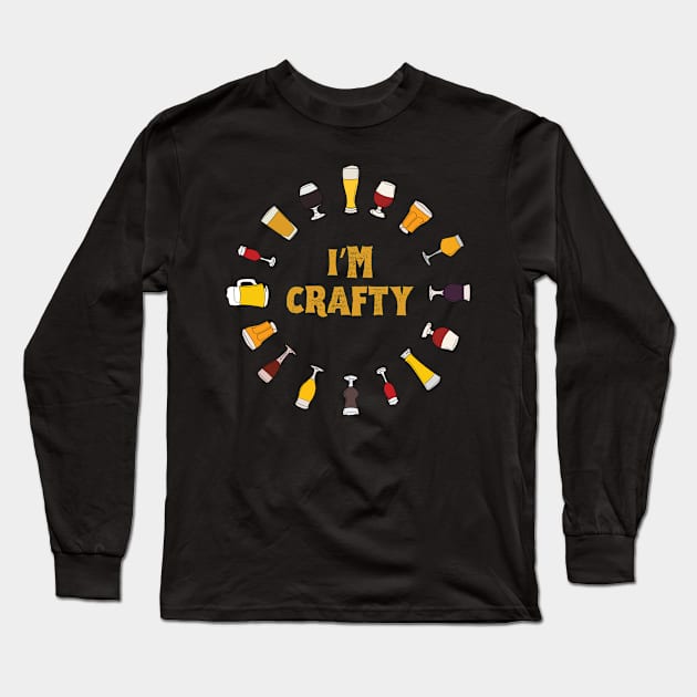 I'm Crafty Beer Brewing Long Sleeve T-Shirt by c1337s